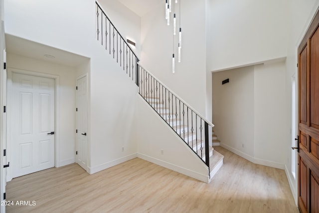 foyer entrance featuring light hardwood / wood-style floors