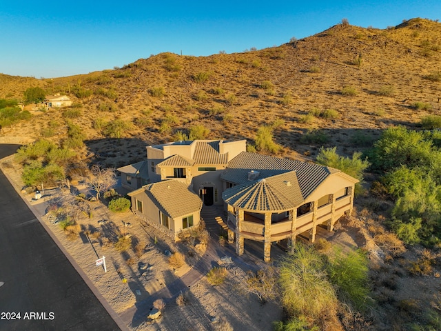 aerial view featuring a mountain view