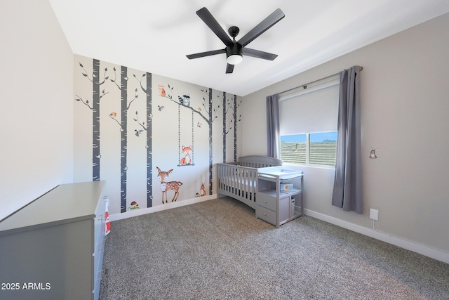9750 E Radioactive Dr, Mesa, AZ 85212 - bedroom featuring carpet, a ceiling fan, and baseboards