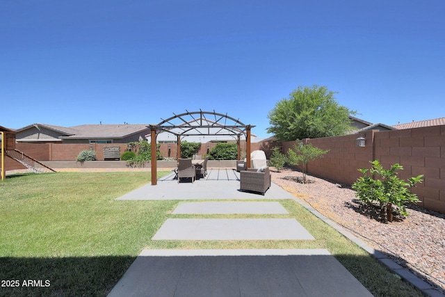 9750 E Radioactive Dr, Mesa, AZ 85212 - view of yard with a pergola and a patio area