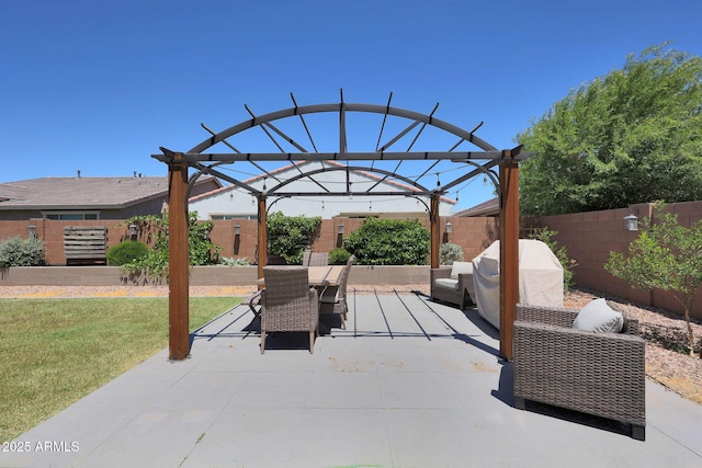 9750 E Radioactive Dr, Mesa, AZ 85212 - view of patio with a pergola and outdoor dining space