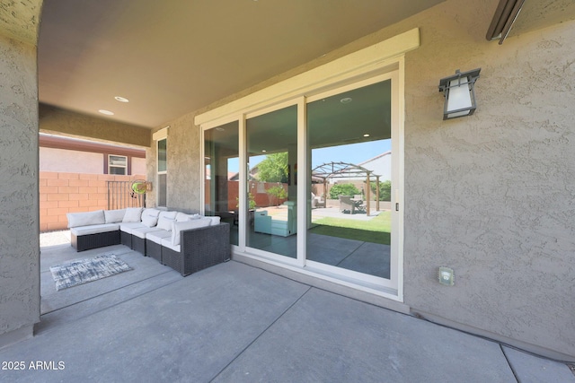 9750 E Radioactive Dr, Mesa, AZ 85212 - view of patio with fence and outdoor lounge area