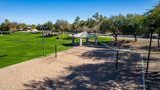 1926 S Longspur Ln, Gilbert, AZ 85295 - view of community with a gazebo, a lawn, volleyball court, and view of scattered trees