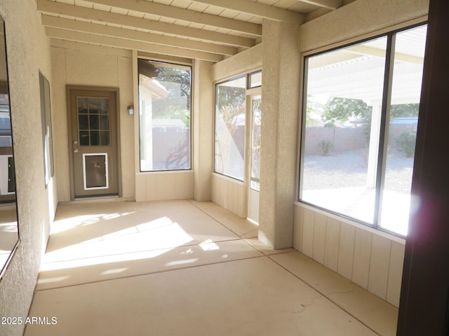 view of unfurnished sunroom