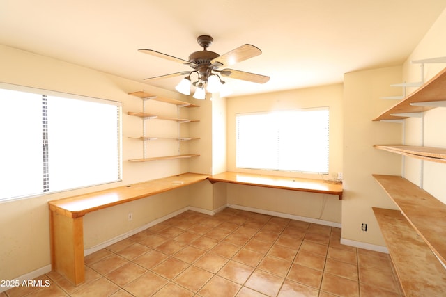 36655 N 25th St, Cave Creek, AZ 85331 - unfurnished office with a ceiling fan, baseboards, and light tile patterned floors