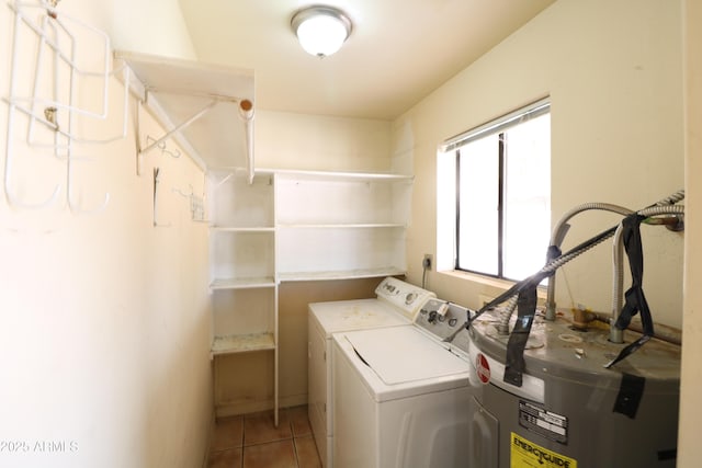 36655 N 25th St, Cave Creek, AZ 85331 - laundry area featuring tile patterned flooring, washing machine and clothes dryer, laundry area, and electric water heater