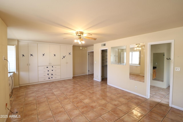 36655 N 25th St, Cave Creek, AZ 85331 - unfurnished bedroom featuring baseboards, a ceiling fan, visible vents, and light tile patterned flooring