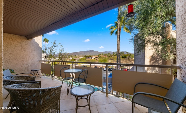 balcony with a mountain view