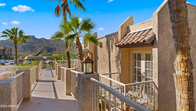 exterior space with a mountain view