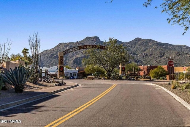 view of road featuring a mountain view