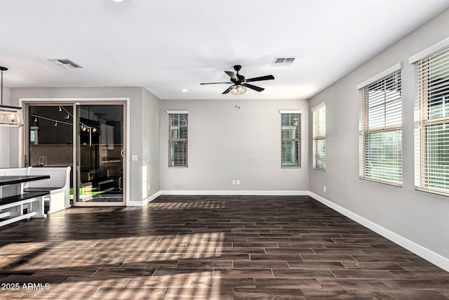 spare room with ceiling fan