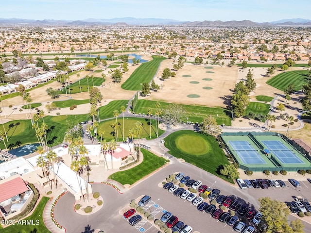 bird's eye view with a mountain view