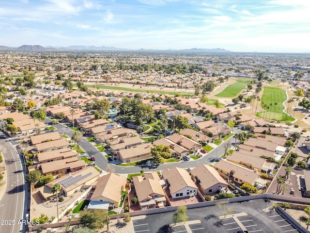 aerial view with a mountain view