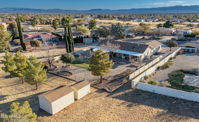 aerial view featuring a mountain view