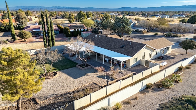 aerial view featuring a mountain view