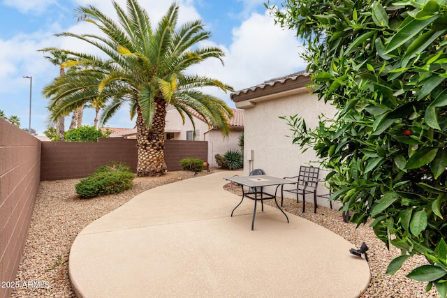 view of patio / terrace featuring a fenced backyard