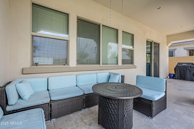 22960 N 94th Ln, Peoria, AZ 85383 - view of patio / terrace featuring outdoor lounge area, a grill, and fence