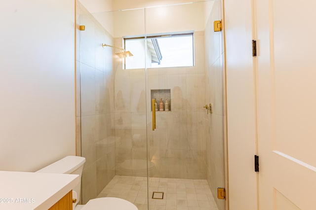 10918 W Dove Roost Rd, Queen Creek, AZ 85144 - bathroom with toilet, vanity, and a stall shower