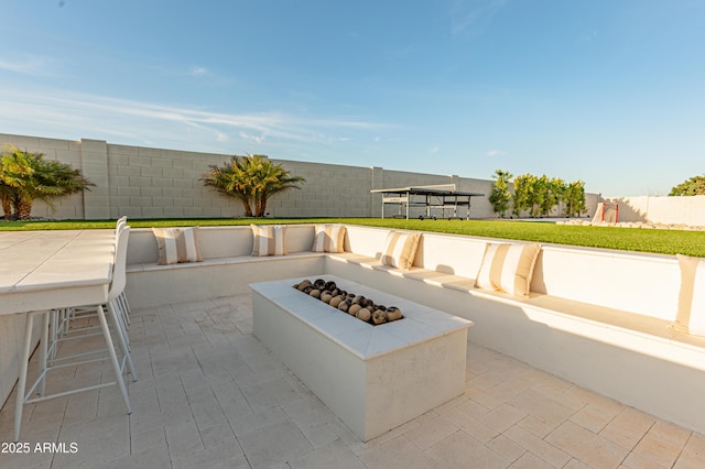 10918 W Dove Roost Rd, Queen Creek, AZ 85144 - view of patio featuring an outdoor living space with a fire pit