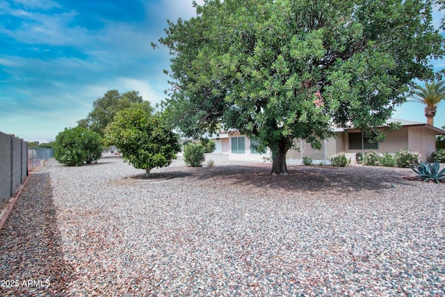 view of yard featuring fence