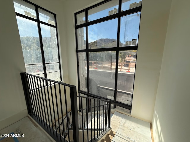 stairs with a wealth of natural light