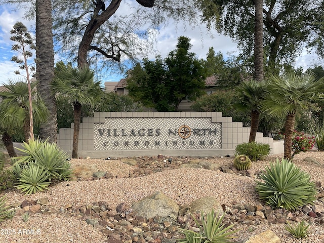 view of community sign