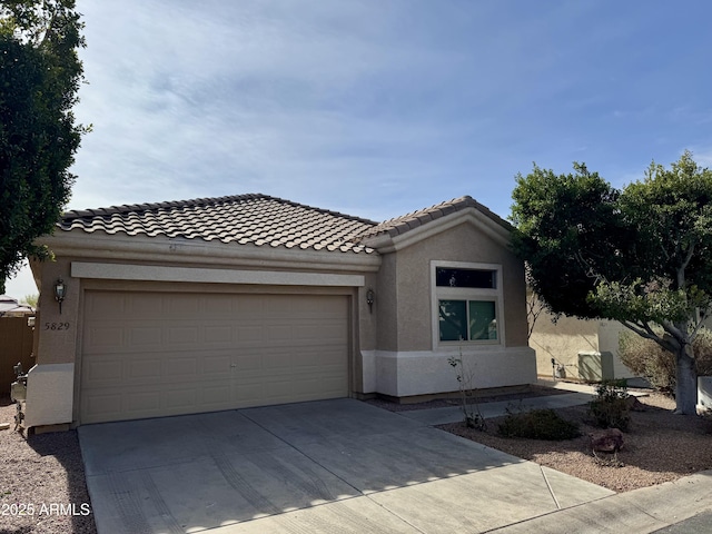 view of front facade with a garage