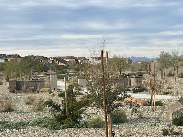 view of mountain feature featuring a residential view