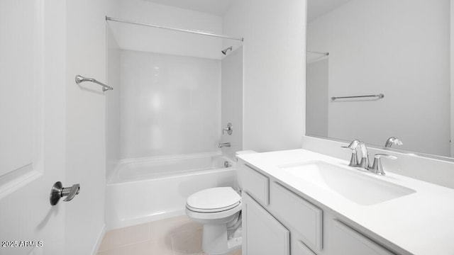 25118 N 171st Ln, Surprise, AZ 85387 - bathroom featuring tub / shower combination, toilet, vanity, and tile patterned floors