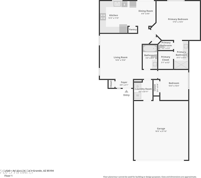 2401 E Antigua Dr, Casa Grande, AZ 85194 - floor plan / room layout