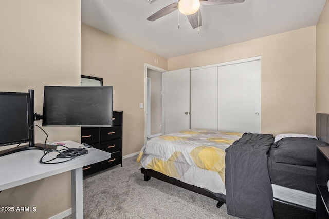 5018 W Wikieup Ln, Glendale, AZ 85308 - carpeted bedroom with a closet and ceiling fan