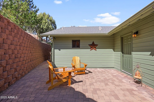 view of patio with a fenced backyard