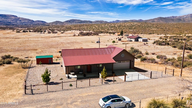 16147 W Apache Way, Peeples Valley, AZ 86332 - aerial view with a rural view, a mountain view, and a desert view