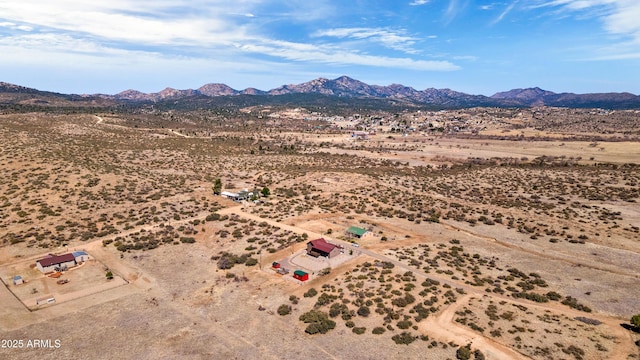 16147 W Apache Way, Peeples Valley, AZ 86332 - aerial view featuring a rural view, a mountain view, and a desert view