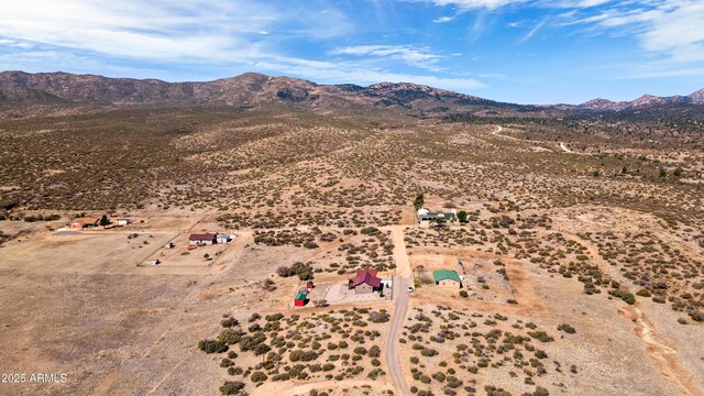 16147 W Apache Way, Peeples Valley, AZ 86332 - bird's eye view with a rural view, a mountain view, and a desert view