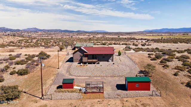 16147 W Apache Way, Peeples Valley, AZ 86332 - drone / aerial view featuring a rural view, a mountain view, and a desert view