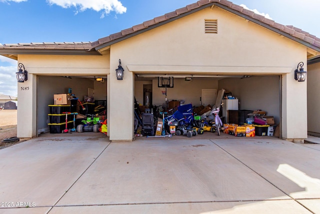 garage with driveway