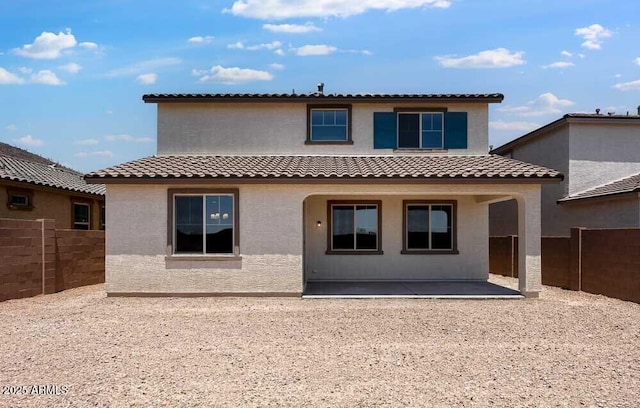 12219 W Caraveo Pl, Peoria, AZ 85383 - rear view of house with stucco siding, a patio, and a tiled roof
