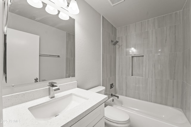 11215 W Heatherbrae Dr, Phoenix, AZ 85037 - bathroom featuring toilet, vanity, and shower / washtub combination