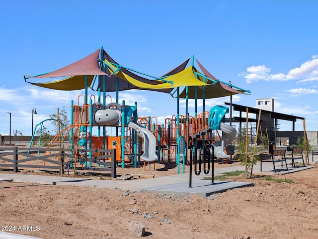 community playground with fence