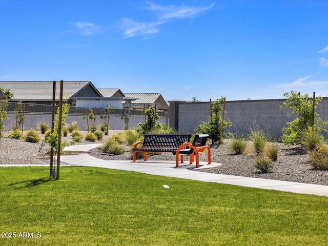 view of yard featuring fence