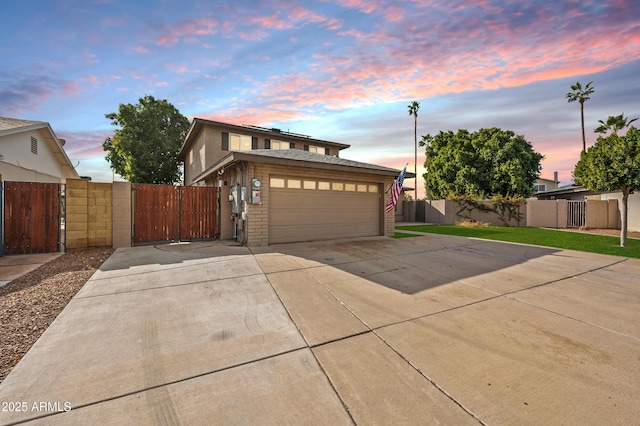 view of front facade featuring a garage