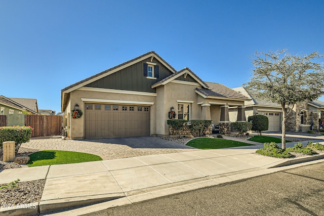 view of front facade with a garage