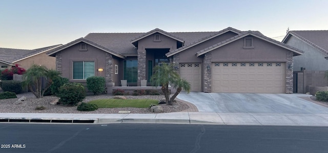 view of front facade with a garage