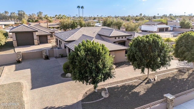 drone / aerial view with a residential view