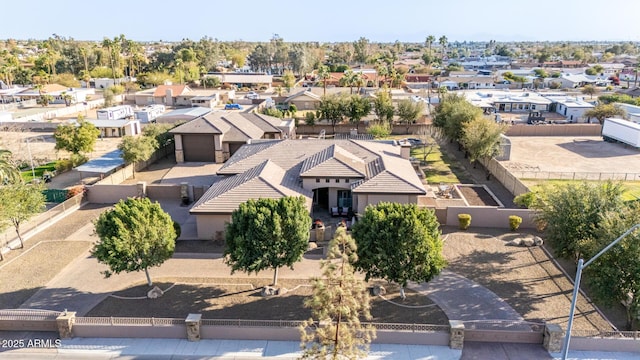 drone / aerial view with a residential view