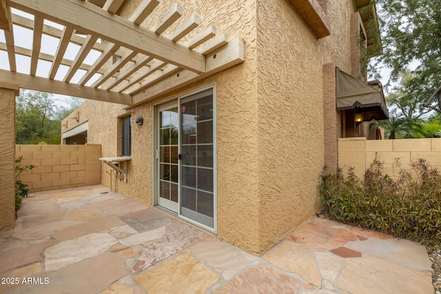 view of patio with a pergola