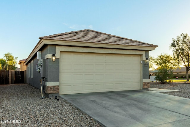 view of garage