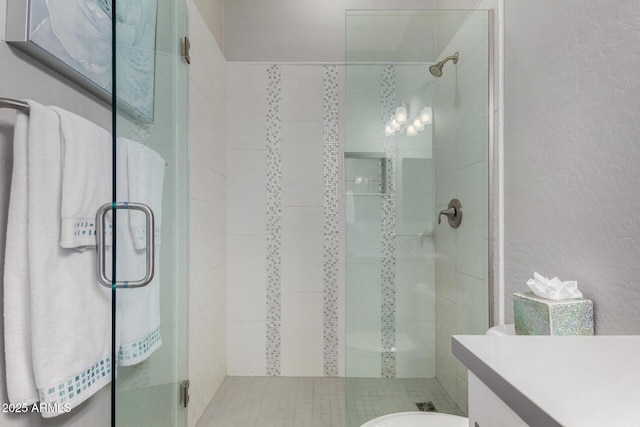 4519 N 29th Way, Phoenix, AZ 85016 - bathroom featuring a stall shower, vanity, and toilet