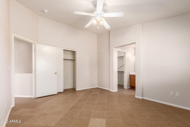 9332 W Mary Ann Dr, Peoria, AZ 85382 - unfurnished bedroom with a closet, baseboards, and a ceiling fan